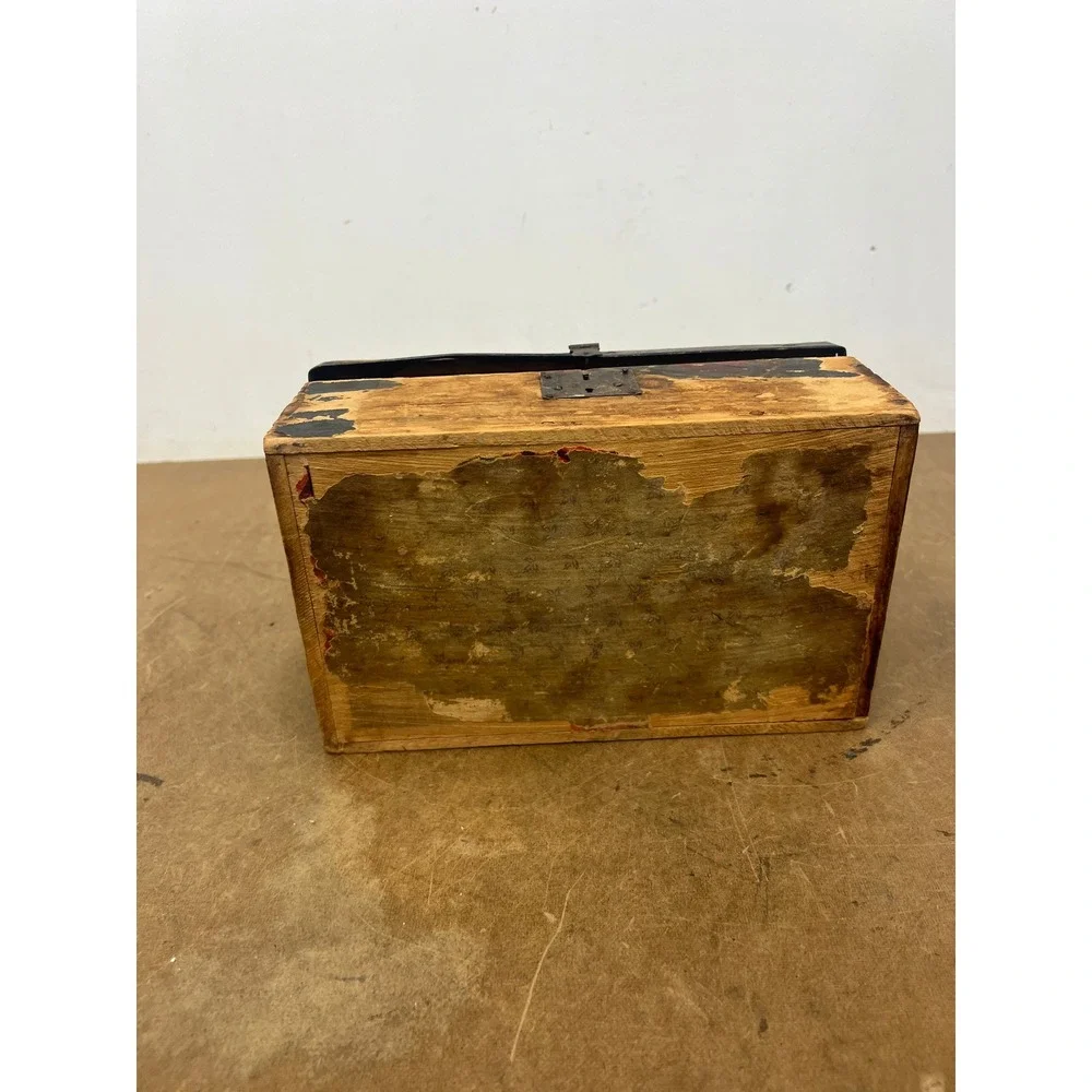 Wood Dollhouse Steamer Trunk Miniature Antique Storage Box Chest SALESMAN SAMPLE